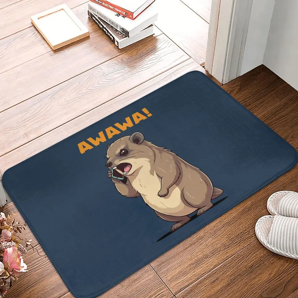 Rock hyrax awawa na telefóne Groundhog dassi non-šmykľavka podlahová podlahová podlaha koberec koberec pre kuchyňu vchod domov