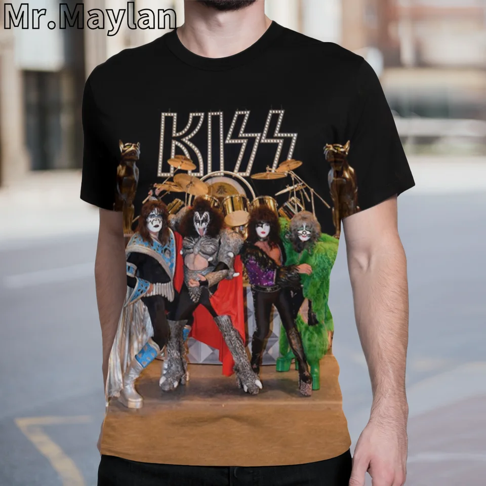 Rock Kiss Band Tshir 3D Tlačené tričko pre mužov/ženy nové dizajn Streetwear tričká