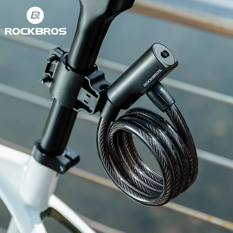 Rockbros Bicycle Lock Prenosný proti krádeži zliatiny Zinok Multifunkčný káblový zámok MTB Cyklovanie motocyklových bicyklov