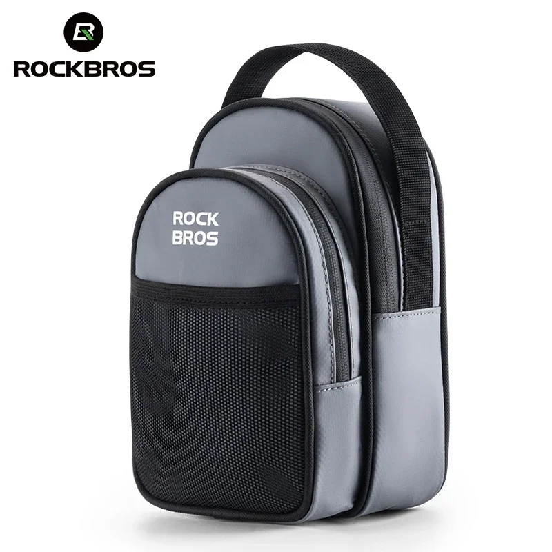 Rockbros Ramer Bag Multifunkčný 1,8 l predného vrecka PVC Mesh Tkanina Prenosná prenosná pre skladacie bicykle