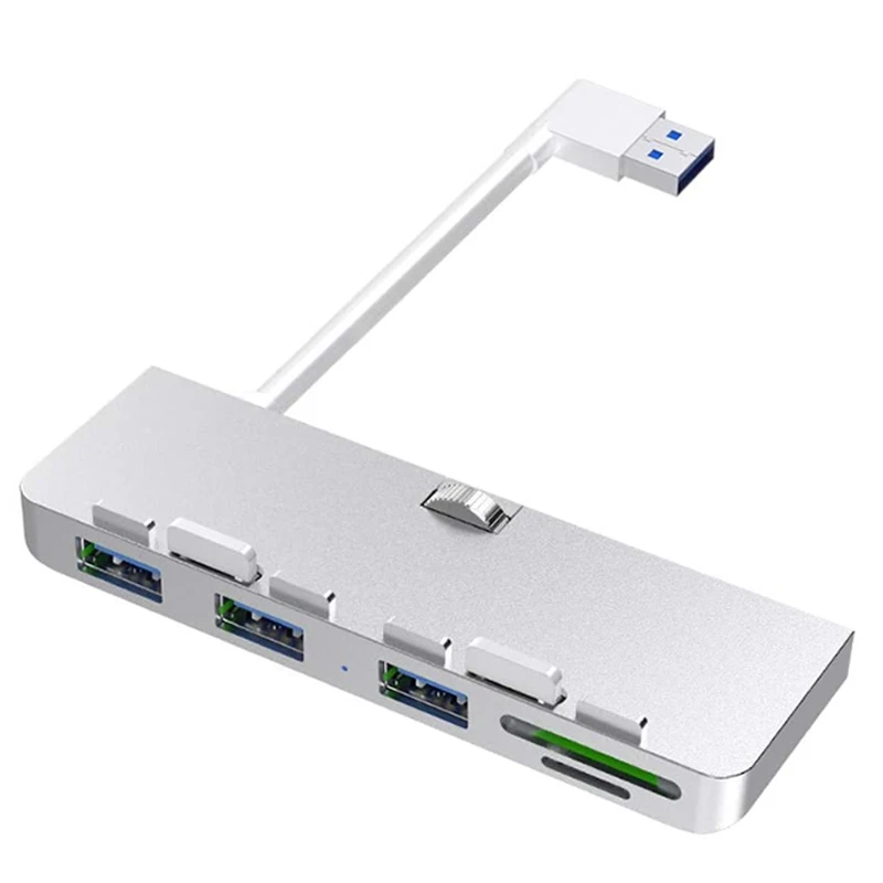 Rocketek Hliníková zliatina USB 3.0 Hub 3 Port Adapter Splitter s čítačkou kariet SD/TF pre IMAC 21.5 27 Pro Slim Unibody Computer