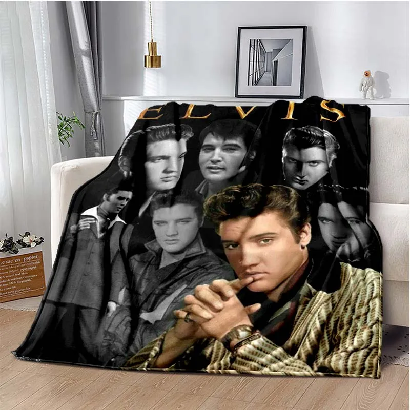 Rocková hudba E-Elvis Presley tlačená prikrývka Dospelá a detská spálňa pohovka prikrývka flanel mäkká a teplá prispôsobiteľná