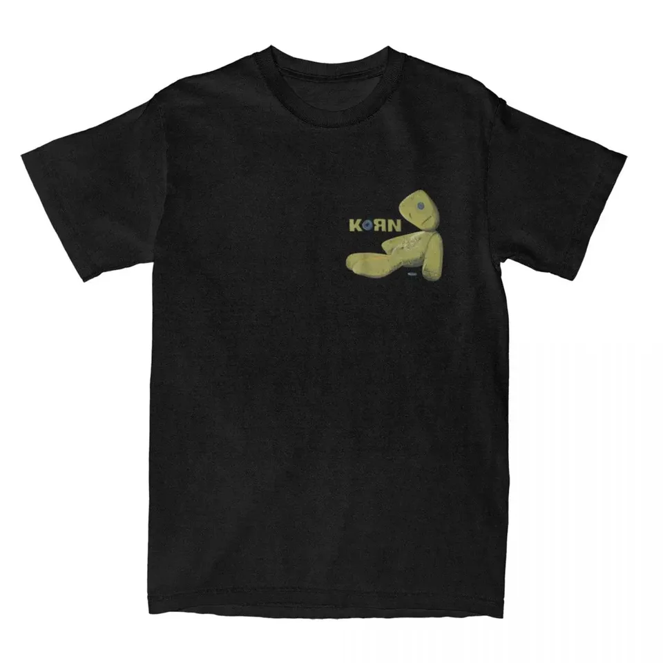 Rocková kapela Korn vydanie bábiky Tričká pánske bavlna Úžasné tričká Crew Neck Tee tričko s krátkymi rukávmi topánky dospelých
