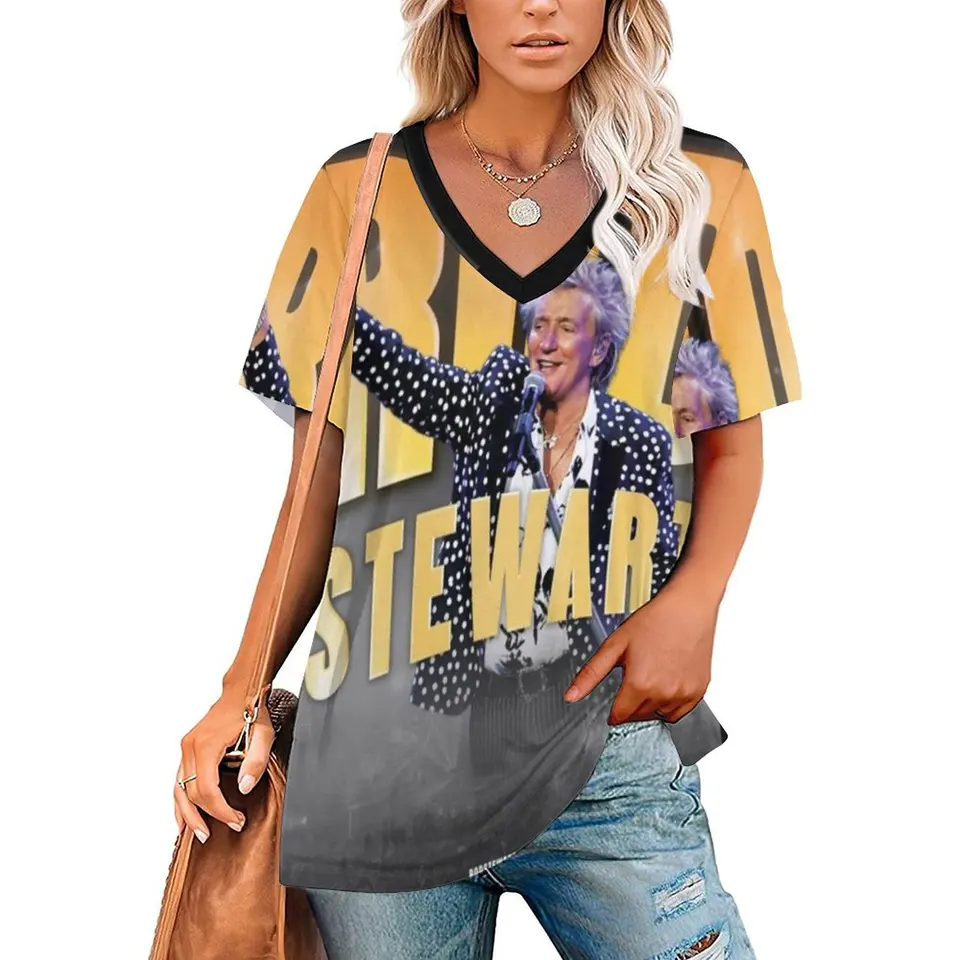 Rod 2022 Stewart Tour Po celú sezónu Tlač T Tričky Ženy Dámske dievčatá Tričko Tops & Tees Musictshirth Tourshir Tour Caps Šifón