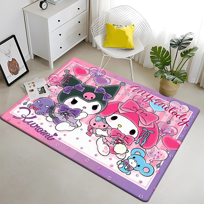 Rodina Sanrio Rodina roztomilý karikatúra HD Tlačená koberca Obývacia izba Domáca dekorácia pohovka stolný koberec nekĺzanie stoličky