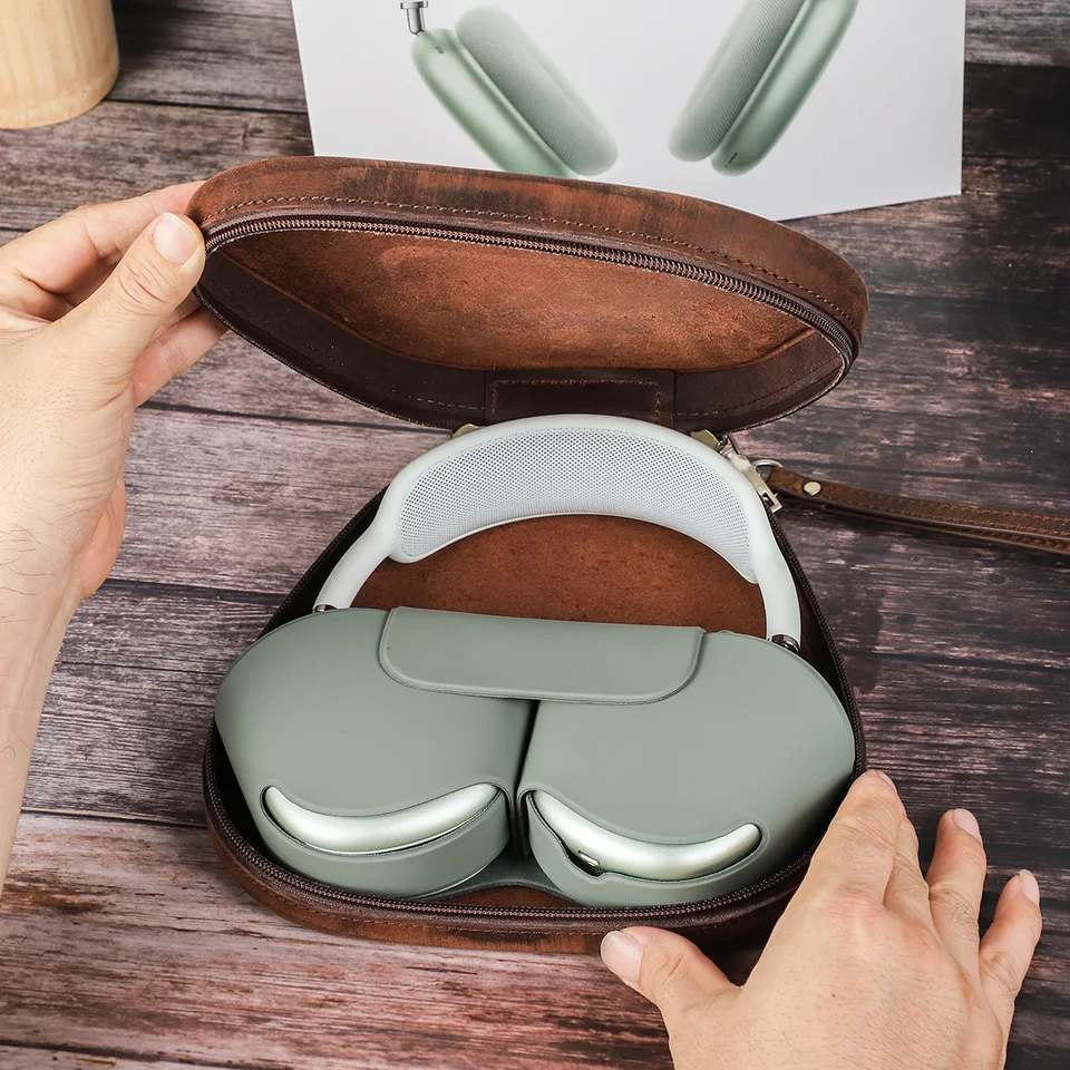 Rodinné slúchadlá pre rodinné slúchadlá pre Apple AirPods Max Kravská kožená ručná krabica pre slúchadlá Sony WH1000XM4