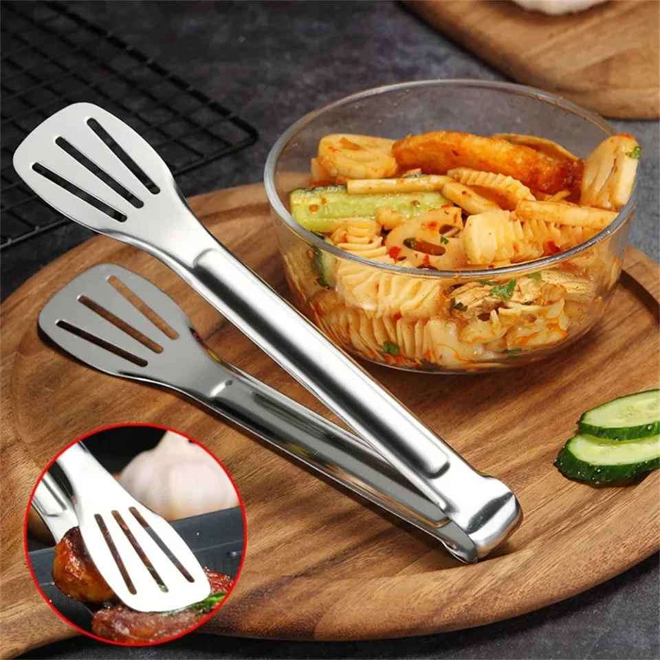 ROESTVRIJSTALEN BBQ GRILLEN TANG VOEDSELCLIP SLADE BROOD SERVEREN TANG KEUKEN GARBECUE GRILLEN Koken Tang Keuken