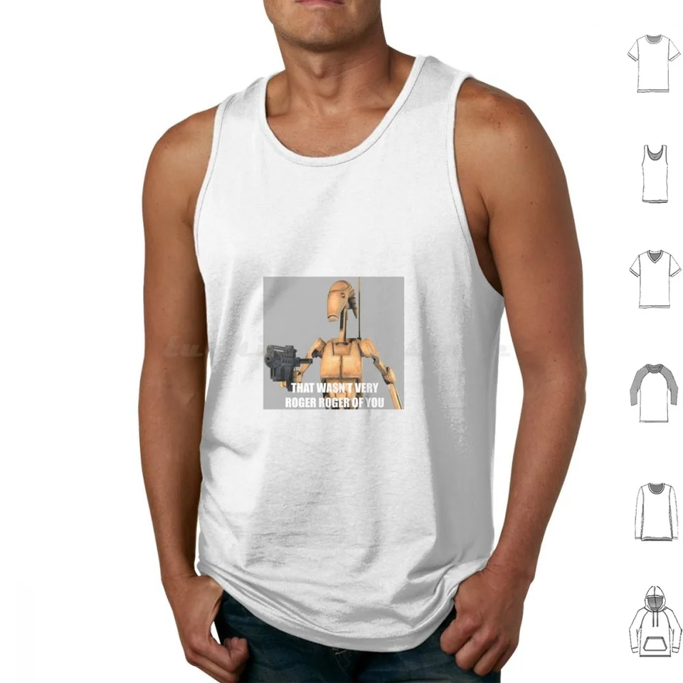 Roger Roger Tank Tops Vesta bez rukávov klony Anakin Obi Wan Kylo Ren Rey Skywalker Luke Skywalker Ahsoka Tano Hayden