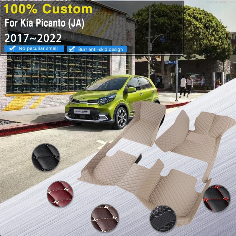 Rohože RHD Mats Floor for Kia Picanto Morning Grand Eko Taxi JA 2017 ~ 2022 Vodotesná kožená matka Matky Tapis Voiture Access Accesso