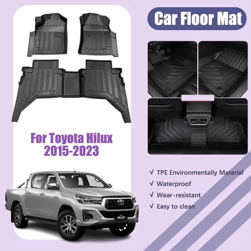Rohože rohože RHD CAR podlahy pre Toyota Hilux 2015-2023 2016 2018 2019 2019