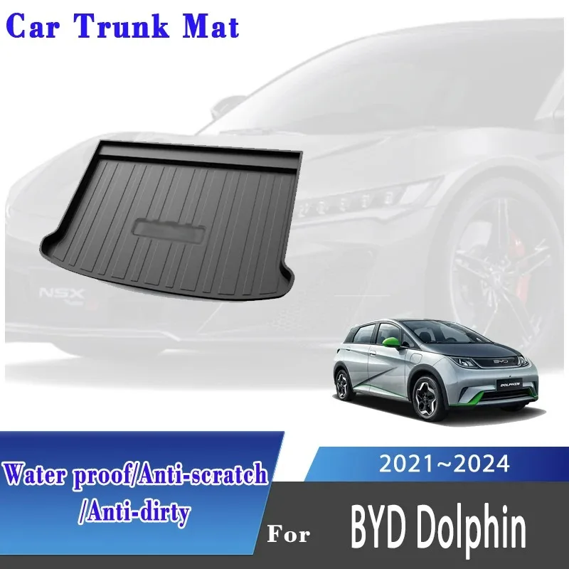 Rohože TPE Car Boot Rats pre BYD Dolphin 2021 2022 2023 2024 Luxusný nepremokavý automobil zadný kmeň kmeň koberec Cargo Carpet Automatické príslušenstvo