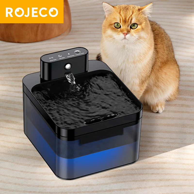 ROJECO AUTOMATICKÁ CAT Vodná fontána 2.2L SMART Pet Water DispenSer 2600 mAh