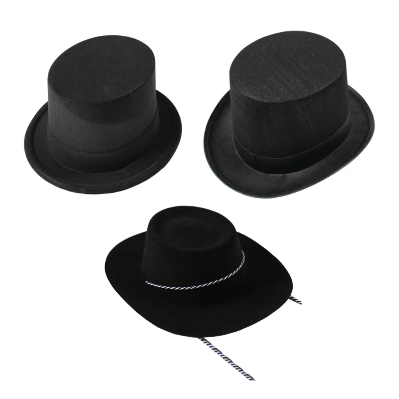 Roll Timd Top Hat pre dospelých módne čierna farba Panama Hat kúzelník Halloween Party Hat Roadplay kostým pokrývky pokrývky hlavy hlavy