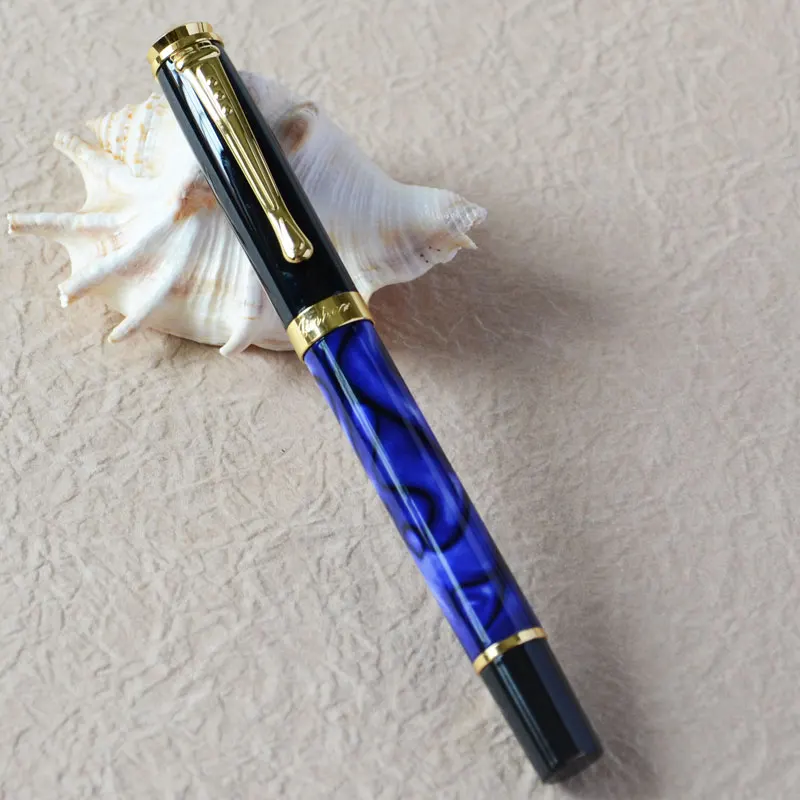 Roller Ball Pen 3 PCS Jinhao 500 Royal Blue Marble Golden Trim