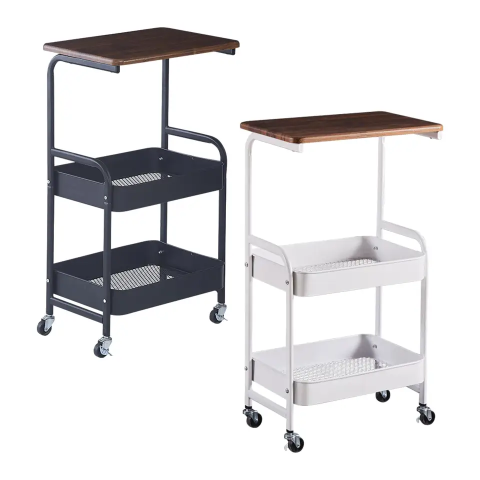 Rolling Utility Cart, posuvný organizátor vozíka, 3 -stupňový multifunkčný tenký úložný vozík s kolesami pre kuchyňu,
