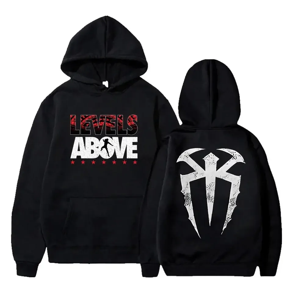 Roman Reigns úrovne nad pulloverou mikinou s dlhým rukávom Streetwear Ženy Muži s kapucňou módne oblečenie