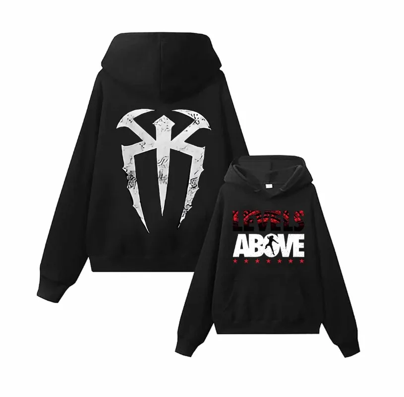 Roman vládne úrovne nad kapucňou Roman Reigns Cosplay unisex Hoodie úrovne nad písmenom Graphic mikina