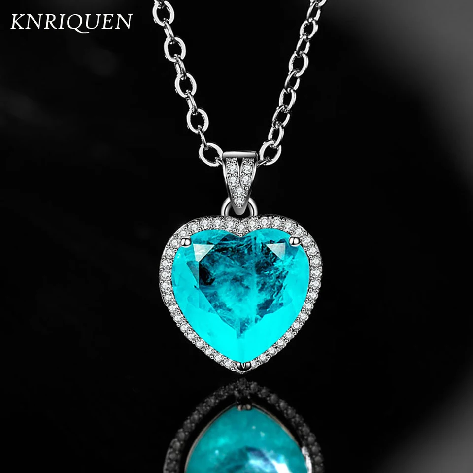 Romantické srdce v tvare srdca 12*12 mm paraiba Tourmaline Lab Diamond Svadobné zásnub