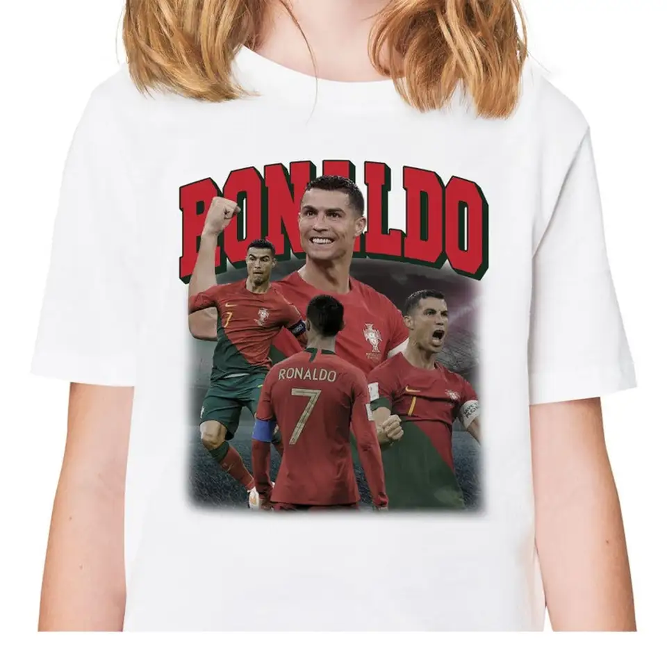 Ronaldo futbalové tričko Tshirt Design DTF Transfer TEE Football Tshirt Tshirt Sublimation Futbalové tričko