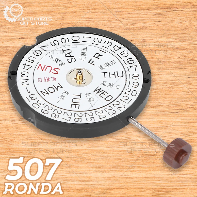 Ronda 507 pohyb odolných kremenných hodiniek Dátum na 3 tri ruky Výmena príslušenstva