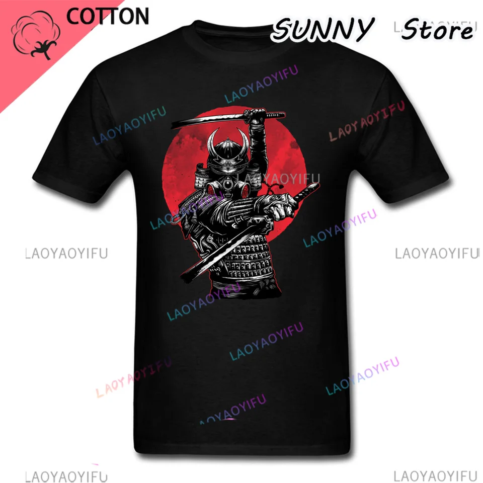 Ronin T Tirts Men čierne tričko Samurai Tričko Plynové masky tlačené oblečenie letné vrcholy a odpalisko 100% bavlnené streetwear Veľkoobchod
