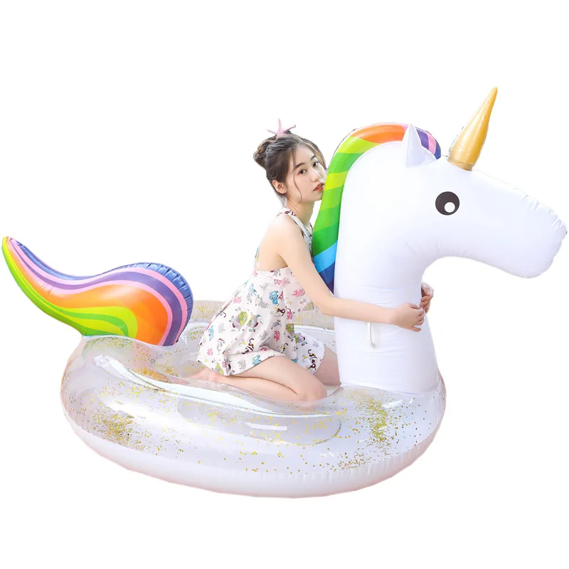 Rooxin Giant Unicorn Plavecký prsteň Dospelý bazén Plaváky posteľ nafukovacie matrace na pláž letný kúpanie kruhový bazén Hračky