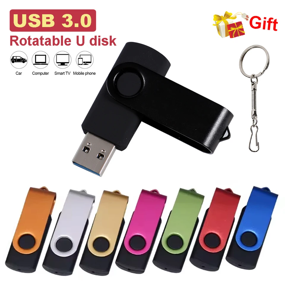 Rotabovateľná jednotka USB 3.0 Flash Drive 128 GB Farebný Pendrive 64 GB Skutočná kapacita pamäťová palica 32 GB Vysokorýchlostný U Disk 16 GB voľný reťazec kľúča
