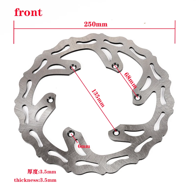Rotor predného brzdového disku pre motocykel pre Yamaha YZ125 YZ250 YZ450F YZ250F WR250F WR450F 2002-2018 YZ YZF WR WRF 125 250