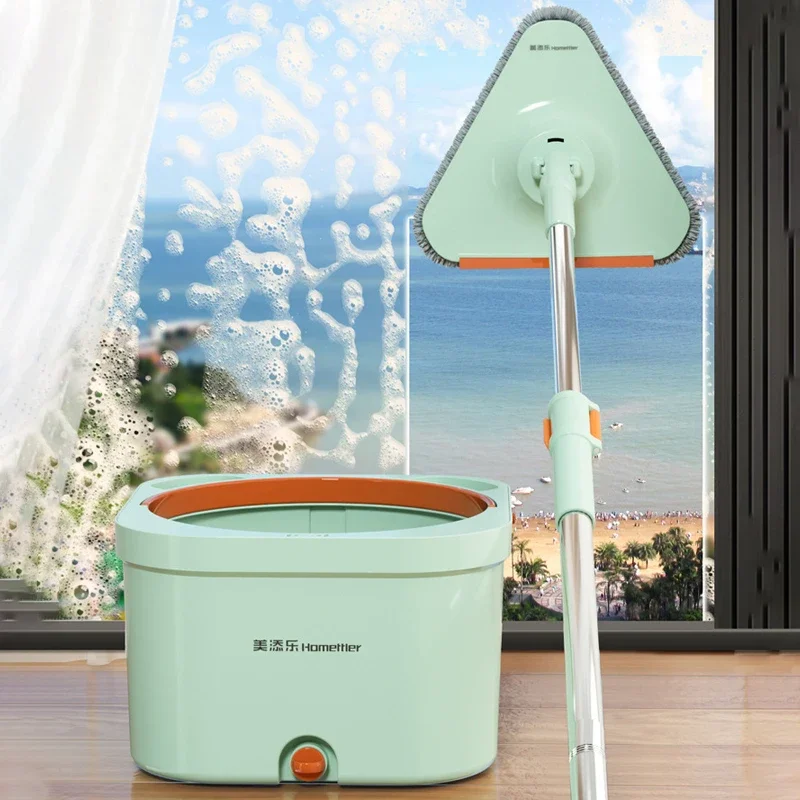 Rotujúce mopové mikrovlákry mop a vedro Set podlahové umývanie MOPS Triangle Window Wash Wash Domácne čistiace sa náradie pre domácnosť