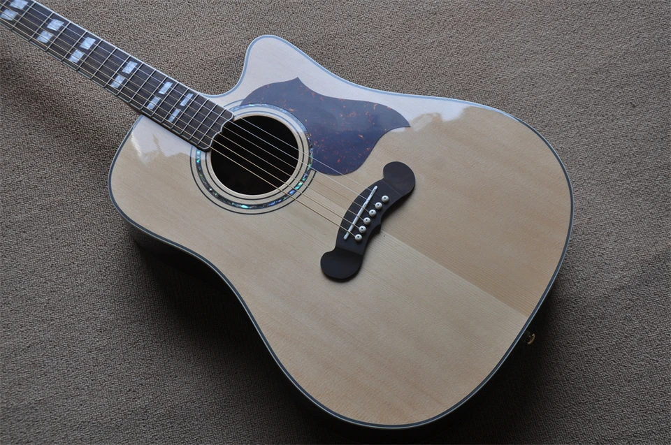 Round Body Finish Covor Natural Songwriter Akustic Guitar Uhl