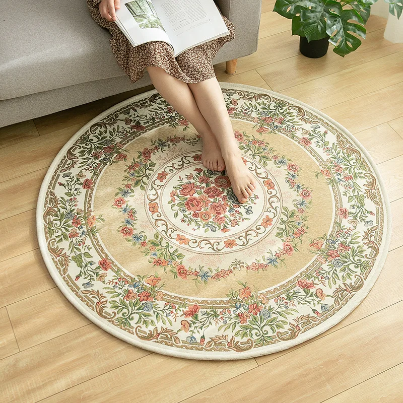 Round Carpet Rug160 cm bavlna pre detskú spálňu retro európsky žací