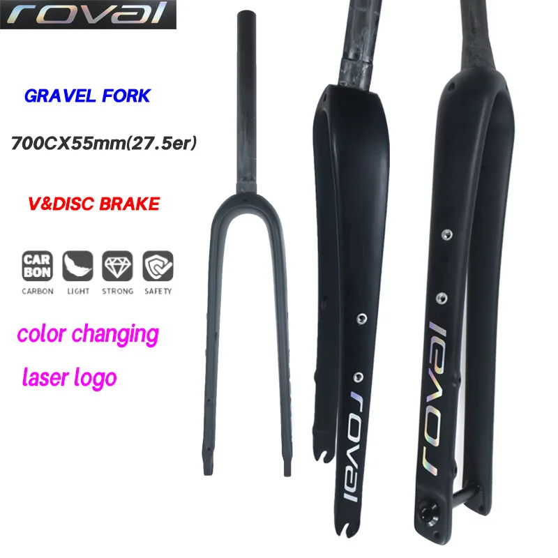 Roval Carbon Fork Gravel Cyklocross Carbon Road Bicykel predná vidlička 700C*55C 1-1/8 