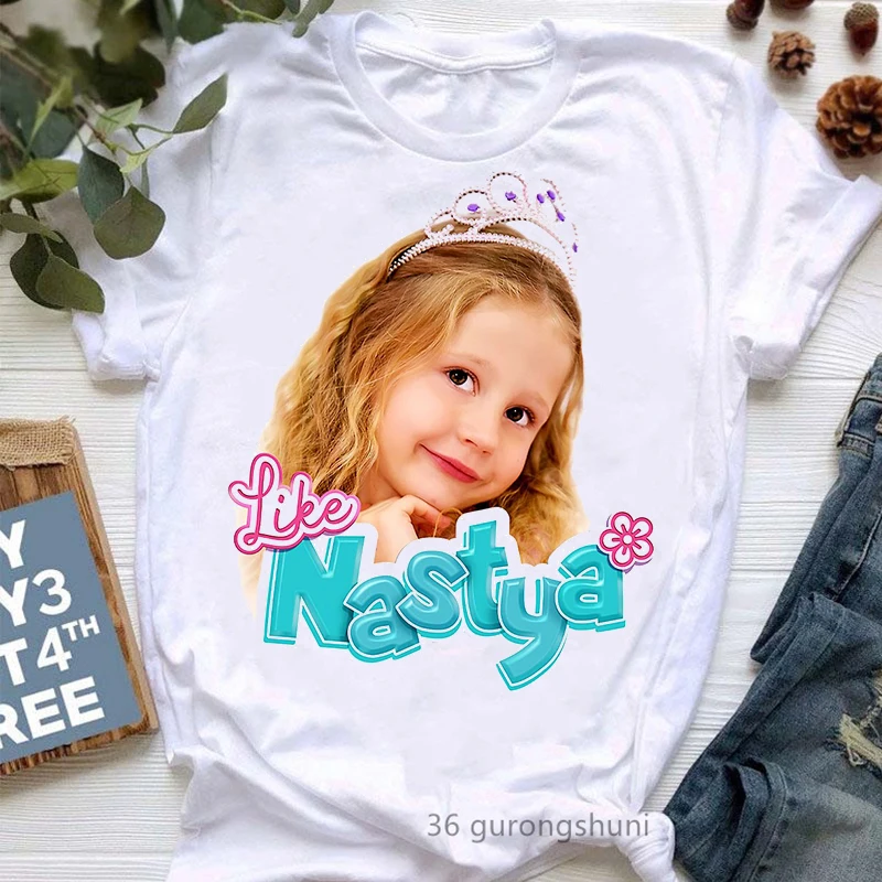 Rovnako ako Nastya Flowers Print Tričko Dámske oblečenie Funny biele tričko femme harajuku kawaii oblečenie hip hopové tričko ženské topy