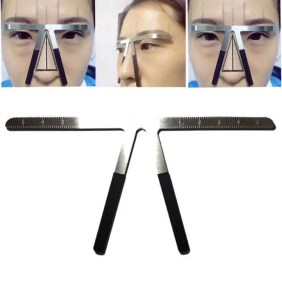 Rovnováha obočia tetovanie pravítko Profesionálne obočie Tvarovanie opakovane použiteľného šablónu obočia Praktické make -up nástroje