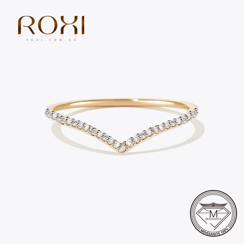 Roxi Moissanit Diamond Rings šperky dámsky zásnubný prsteň