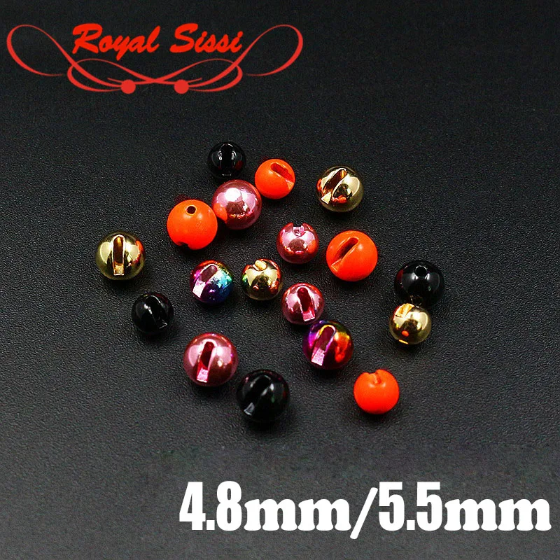 Royal Sissi 40ks/balenie 5 farieb Veľké veľkosti Slotted Tungsten Loads High Huste Round Round Round Heavy Tungsten prípravky na viazanie mušiek
