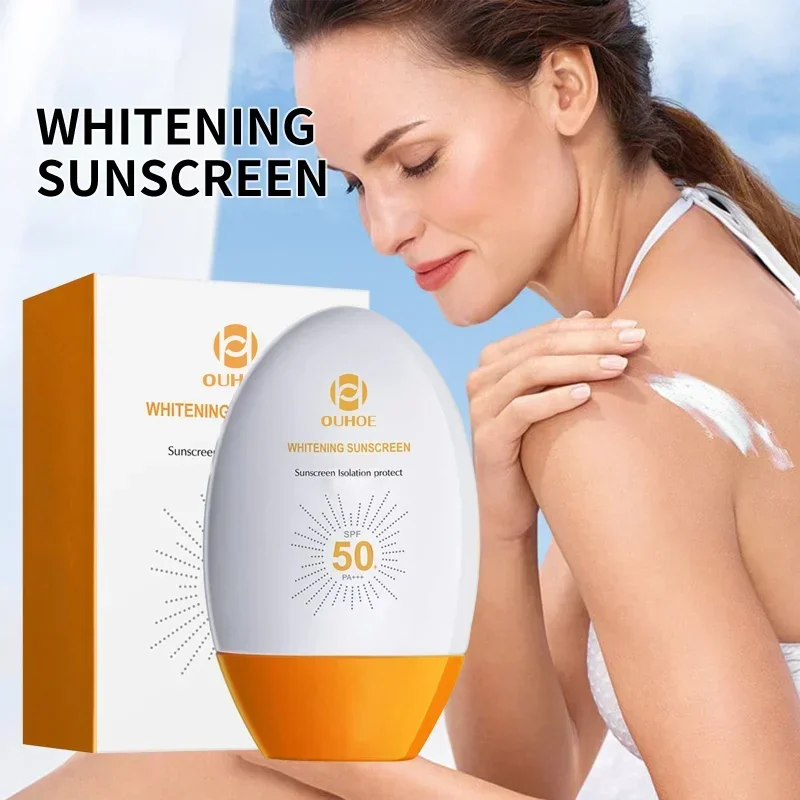 Rozjasnenie opaľovacieho krému SPF 50 Summer osviežujúca pokožka ochranná s opaľovacím krémom proti UV zvlhčujúcim bielym krémom na tvár