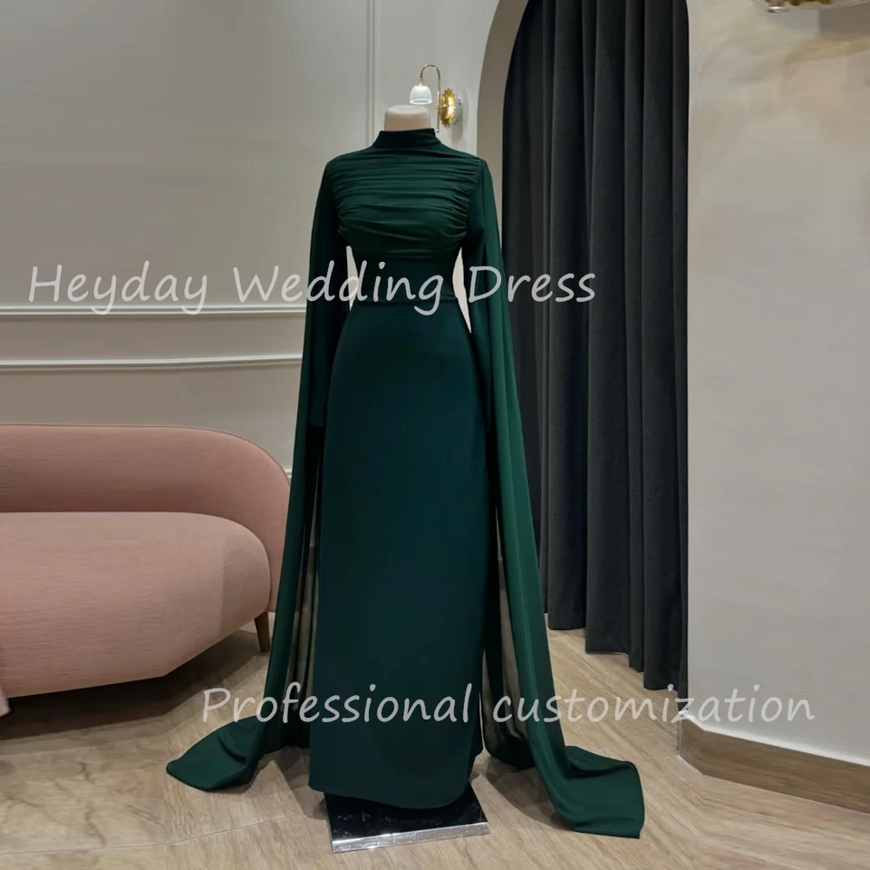 Rozkvety pekné šaty prispôsobené Ruched O-Neck Rovná móda Sexy formálne večerné šaty podlahové šaty pre ženy