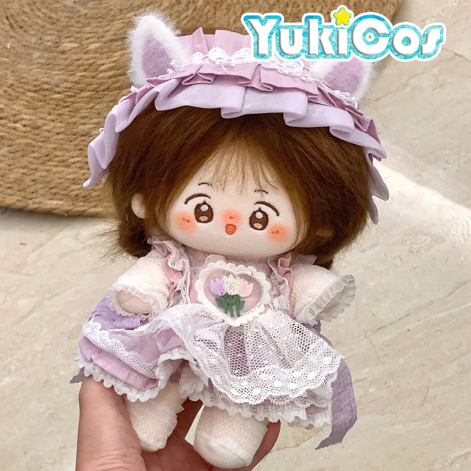 Rozprávka Purple Neko Cat Lolita Tea Party Dress Kostýmy plnené plyšové 20 cm Doll Adsess Doll's Clothes Xiangyu LB