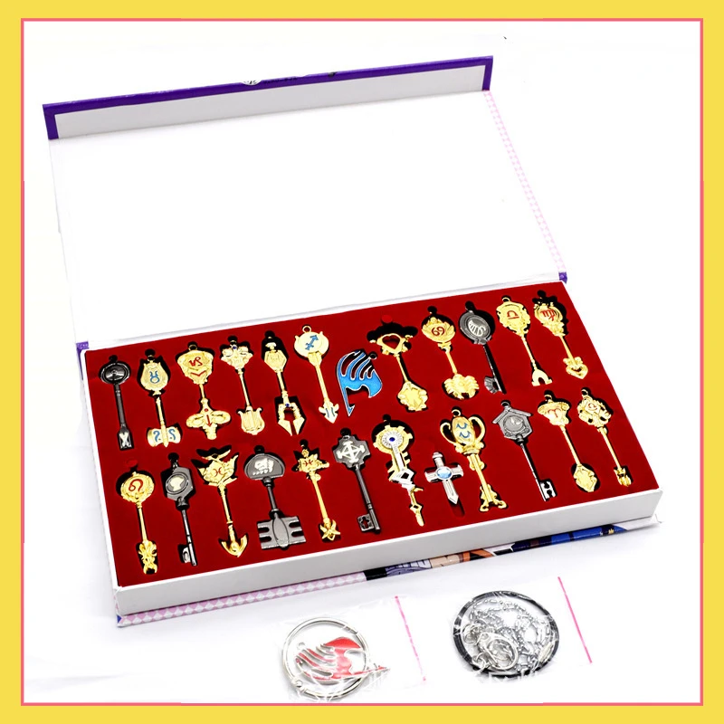 Rozprávkový chvost set Fairy Tail Celestial Keychain Constellation Metal Key prívesok 25-dielna súprava ozdoby Zbierka Najlepšie darčeky