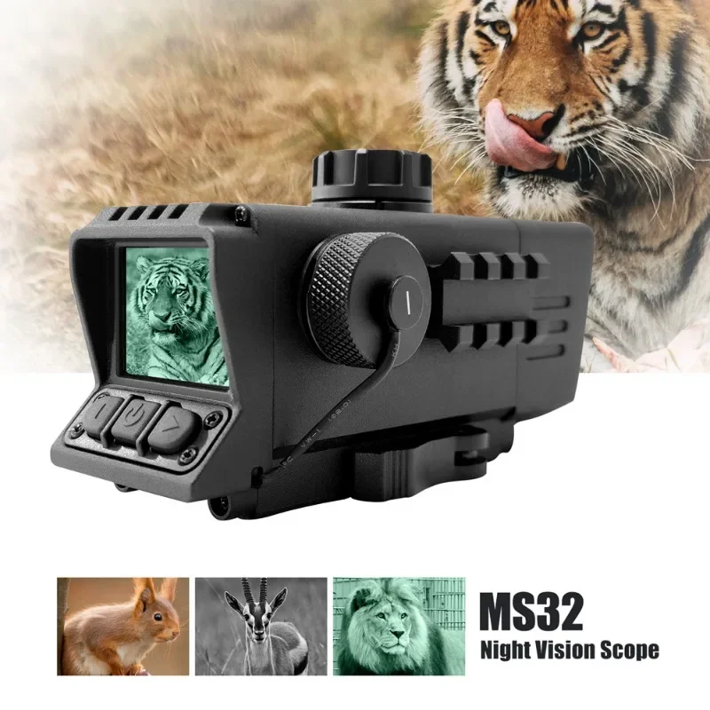 Rozsah digitálneho nočného videnia IR holografické pozorovanie 7x priblíženie poľovníckeho ďalekohľadu MS32 HD Infračervená nočná vízia Rifle Red Dot Zamer
