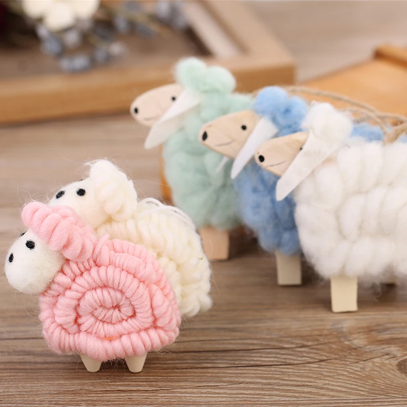 Roztomilá vlna Felt malá ovca dokončená dekorácia vianočné stromčeky dekorácie Doll Creative Ins Nordic Style Desktop Dekorácie