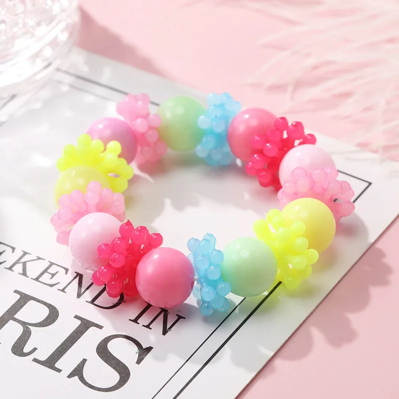 Roztomilé akrylové korálkové deti náramok Candy Candy Color Strawberry náramky farebné boho náramky Detské šperky