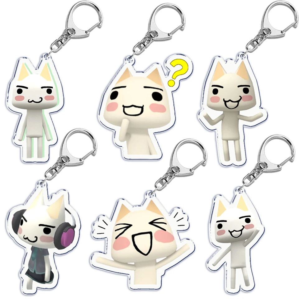 Roztomilé anime kľúčové kľúče pre doplnky taška kawaii karikatúra Inoue Toro Cat Pendant Game Key retiazka prsteň Keyring Jewelry Fanúšikovia darčeky