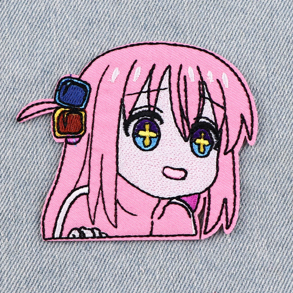 Roztomilé dievča vyšívané záplaty termaddesívne záplaty na batohových nálepkách Anime železo na škvrnách pre odevy pruhov