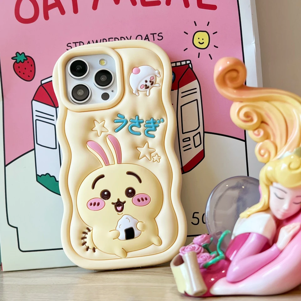 Roztomilé dievčatá ako Chiikawa Usagi telefón, karikatúra anime pre iPhone 11, 12, 13, 14, 15 Pro Max, Soft Silicone Silikone Tvrdý obal