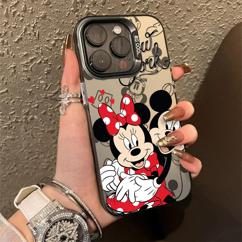 Roztomilé diváky Mikey Minnie Case pre Samsung A73 A72 A55 A54 A53 A35 A34 A33 A32 A30 A24 A23 A22 A22 A14 4G 5G Matte Shock Atter Atter