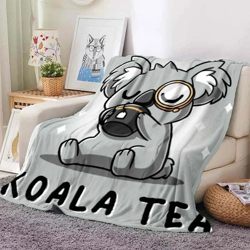 Roztomilé koala ružové srdce téma flanel hodí prikrývku pre deti Men Men Mäk