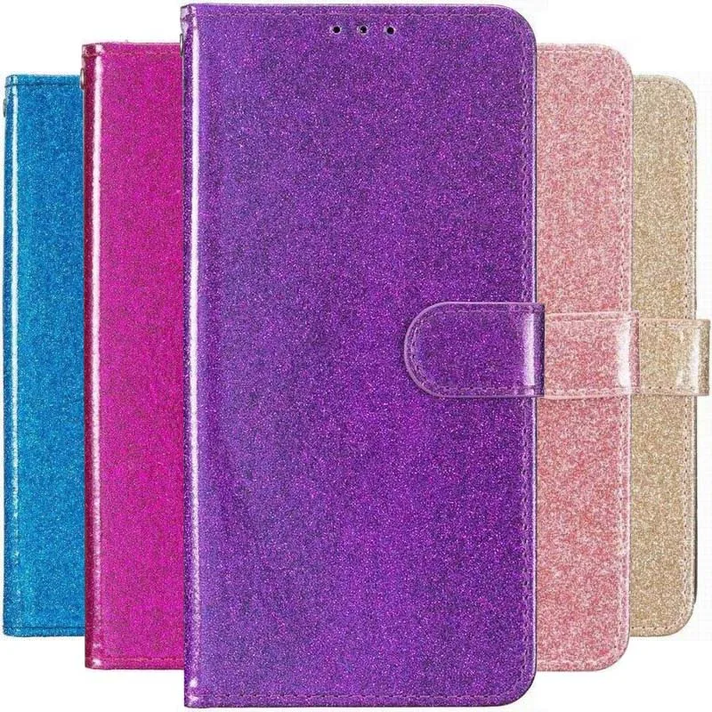 Roztomilé kožené trblietavé puzdro pre telefón Samsung Galaxy M32 M33 M52 M53 M10 S6 S7 Edge S5 S5 Luxusná peňaženka Card Herster Fundas #PEA #PEA