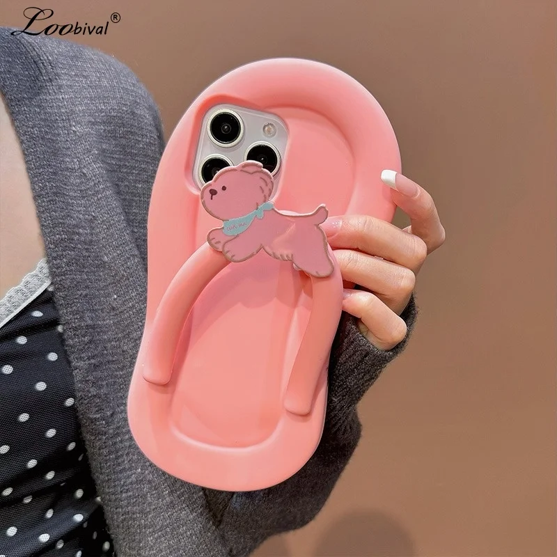 Roztomilé kreslené psie psí puzdro pre iPhone 15 14 13 13 Pro Max 12 Flip Flops Soft Silikone Shock -Shock odolný voči pre iPhone 15Pro